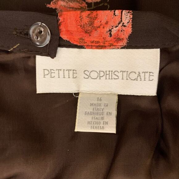 Petite Sophisticate Vintage Rose Brown Sheer A Line Maxi Skirt Size 14 - Picture 6 of 10